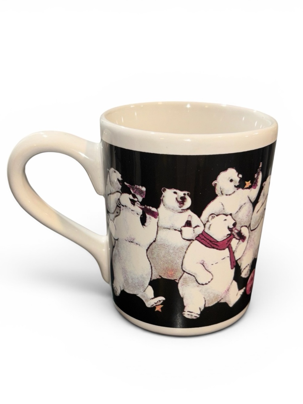 Vintage ‘98 Coca Cola Polar Bear Party Coffee Mug Gibson Group Coke Christmas